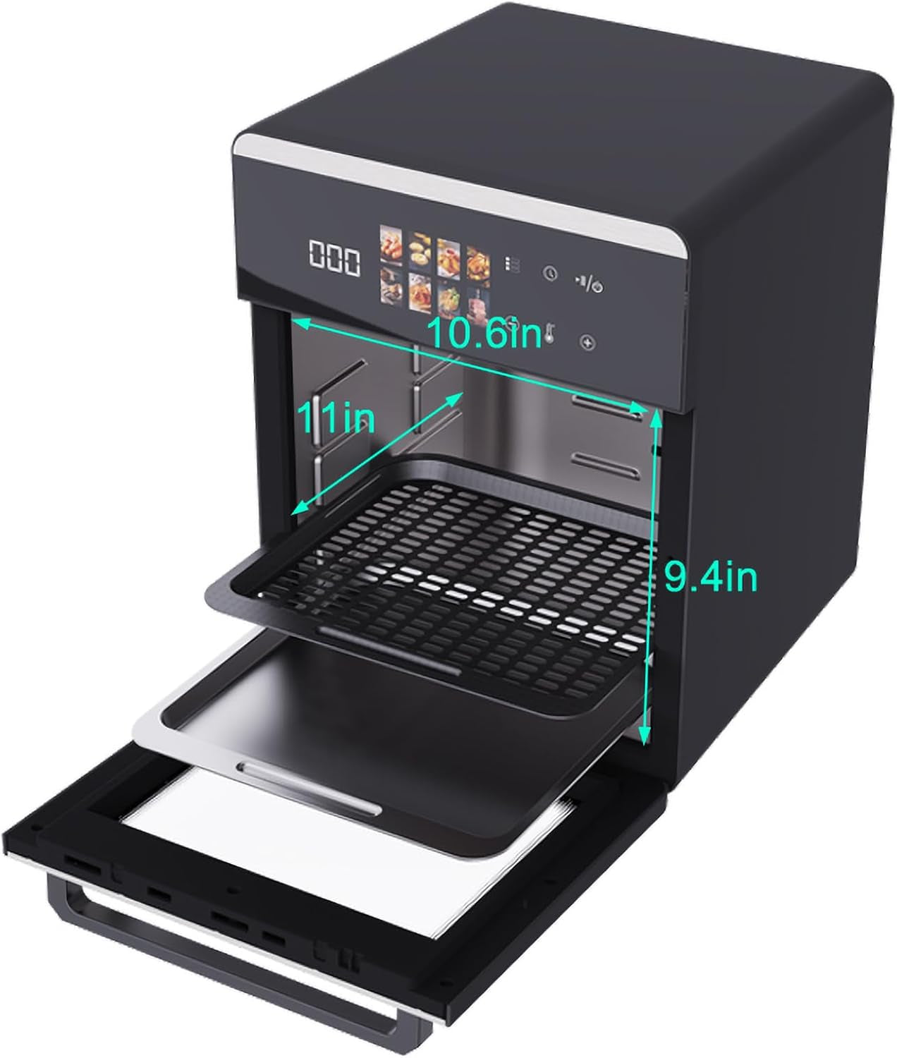 18qt-large-air-fryer-oven-with-touch-screen-display-10-in-1-air-fry-roast-bake-broil-dry-frozen-proof-combo-with-window-family-size-multi-function-healthy-cooking-120v