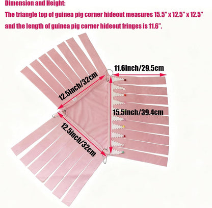 Guinea Pig Hideout,Pets Forest Cage Corner Hideout,Cage Accessories for Guinea Pig, Bunny, Chinchilla, Hamster, Rabbit and Other Small Pets, No Metal Fences (Pink,Medium)2