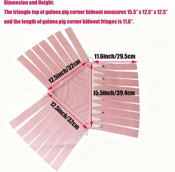 Guinea Pig Hideout,Pets Forest Cage Corner Hideout,Cage Accessories for Guinea Pig, Bunny, Chinchilla, Hamster, Rabbit and Other Small Pets, No Metal Fences (Pink,Medium)2