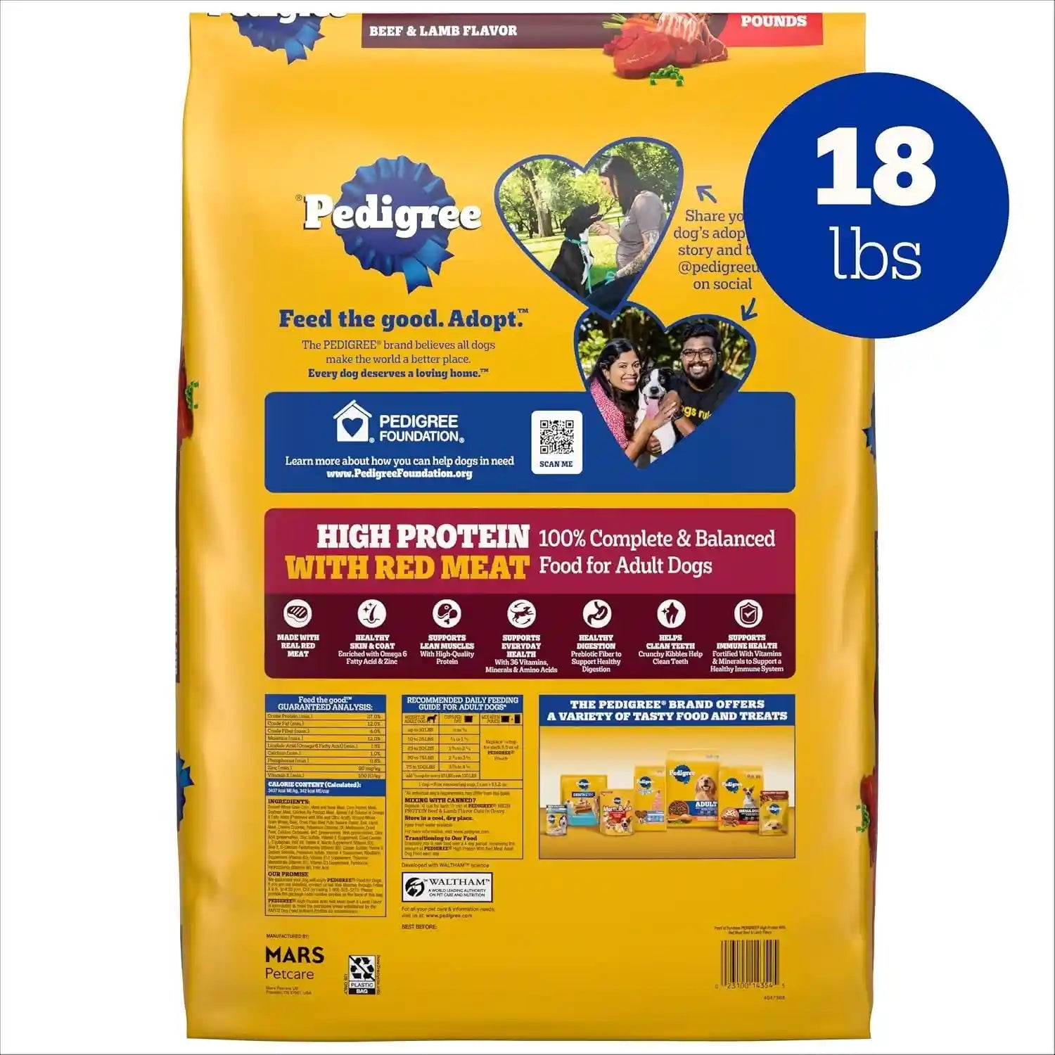 pedigree-high-protein-adult-dry-dog-food-beef-and-lamb-18-lb-real-red-meat-25-more-protein-36-vitamins-minerals-prebiotic-fiber-omega-6-zinc-100-complete-balanced