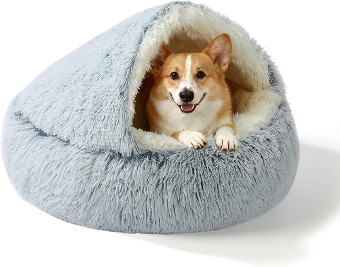 calming-dog-bed-fluffy-plush-pet-bed-under-35-pound-large-cave-bed-washable-non-slip-cat-nest-pod-windproof-cozy-indoor-cave-for-kitten-dog-non-slip-bottom-l-31-5in