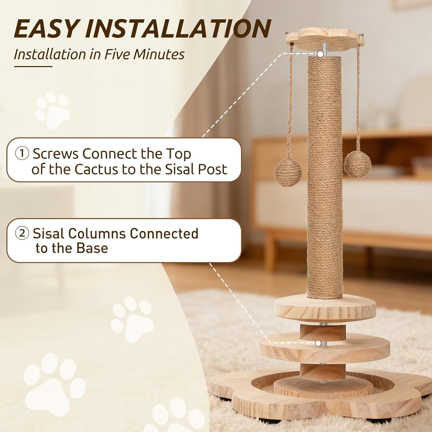 scratching-post-4-in-1-cat-scratch-post-interactive-cute-small-wooden-cat-scratcher-with-2-level-catnip-toys-balls-2-sisal-hanging-balls-for-indoor-kitten-kitty