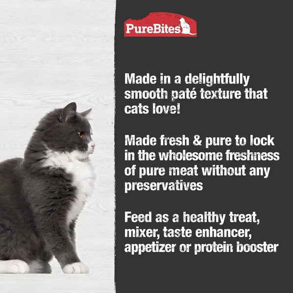Purebites 100% Pure Chicken Pate Cat Treat | 2.5Oz Can | Only 1 Ingredient | Case of 124