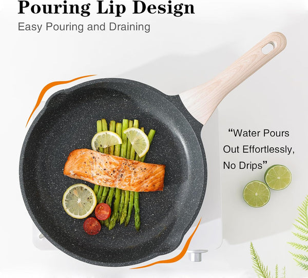 Nonstick Frying Pan, 12.5 Inch Large Skillet, Granite Cooking Pan, Healthy and Non Toxic, Induction Compatible, PFOA Free3