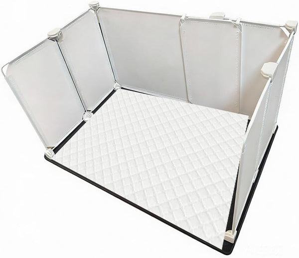 Litter Box Splash Guard, Litter Box Pee Shields for Dogs, Easy to Clean Indoor Dog Fence with Puppy Pee Pad Holder Tray Fits Suitable for Small and Young Dogs（Small）6