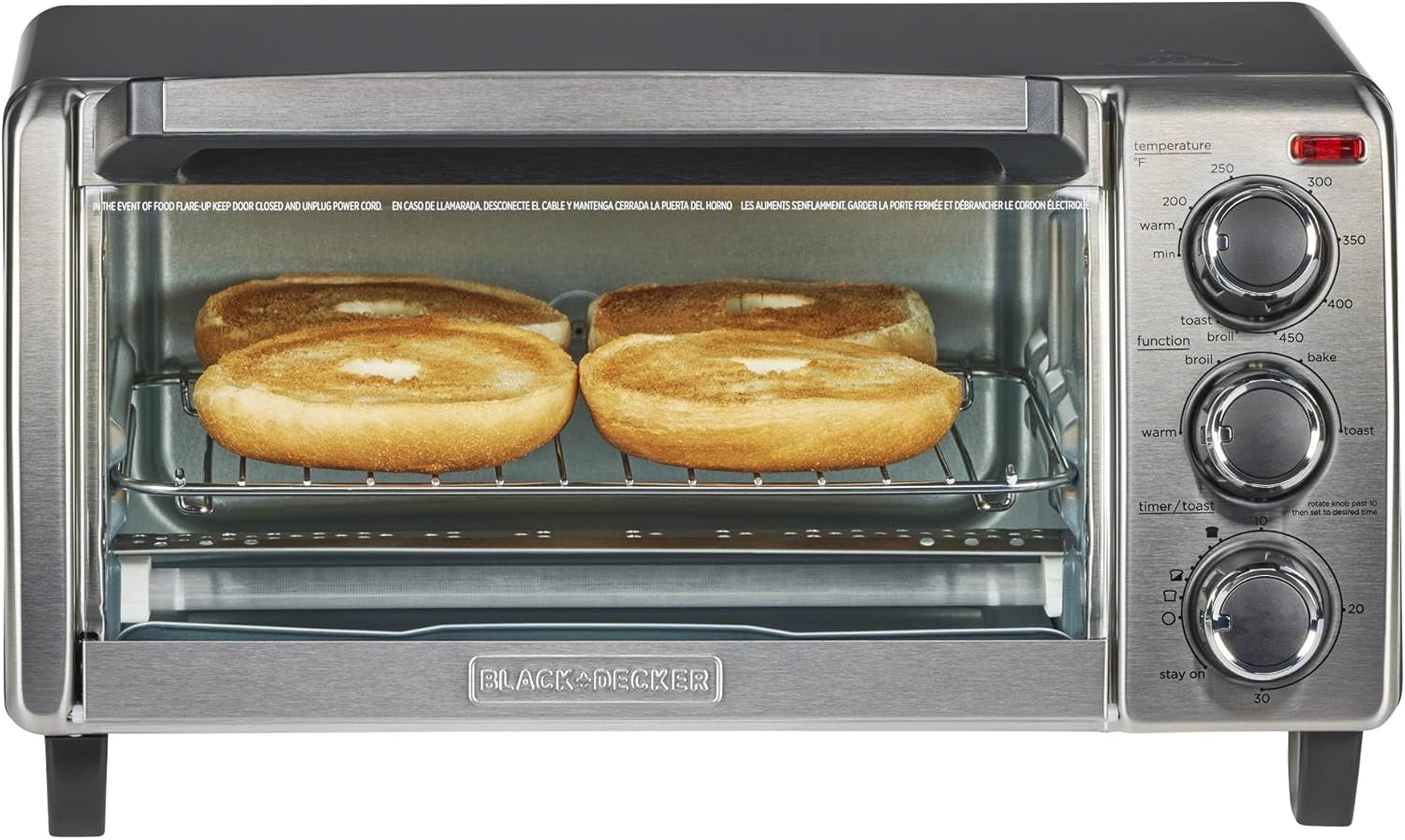 black-decker-to1313sbd-toaster-oven-15-47-inch-silver-compact-convection-oven-fits-a-9-inch-pizza-with-timer-stay-on-function-and-removable-crumb-tray