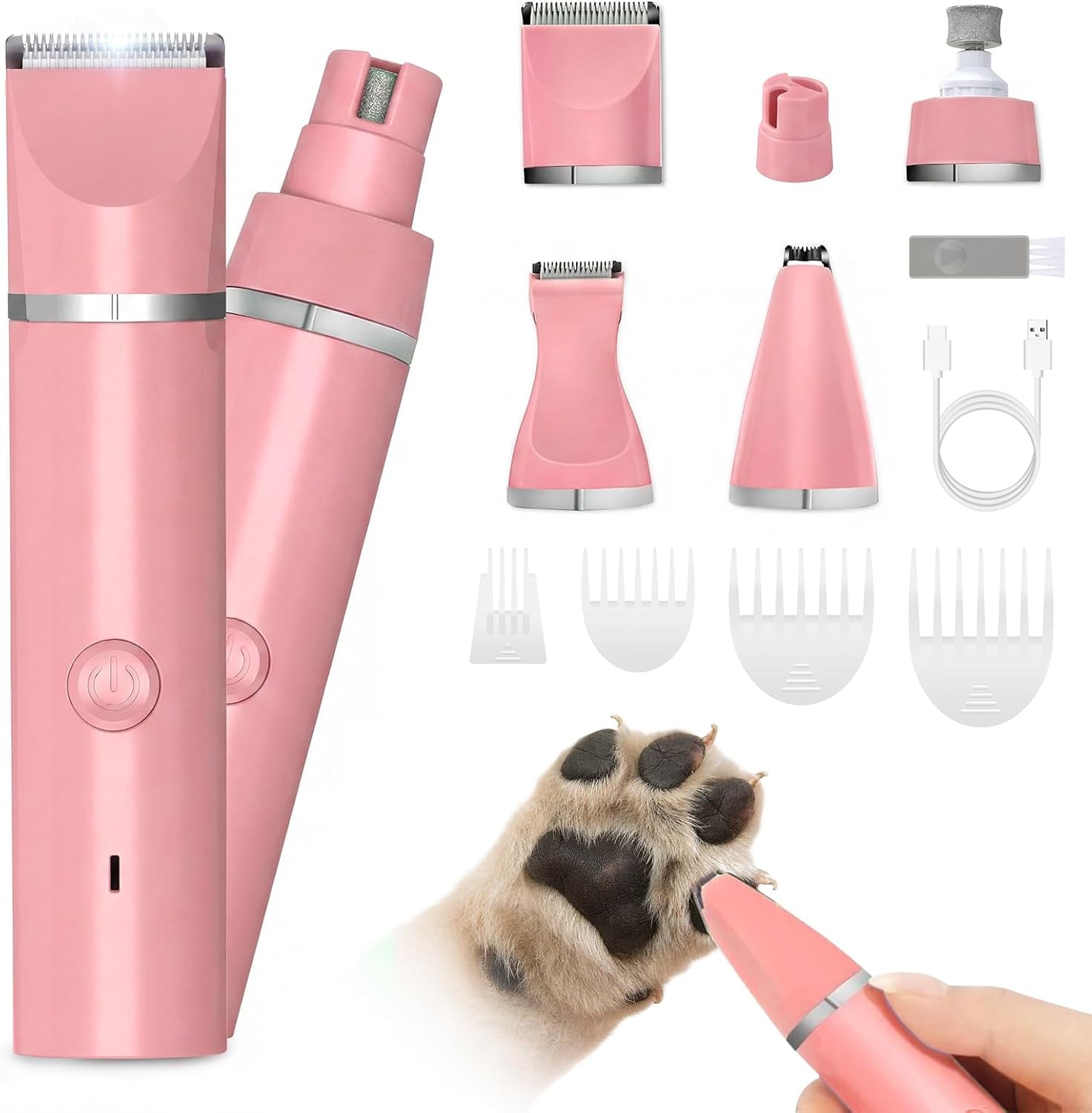 veeconn-dog-clippers-grooming-kit-hair-clipper-low-noise-paw-trimmer-rechargeable-cordless-quiet-nail-grinder-shaver-for-cats-and-other-pets