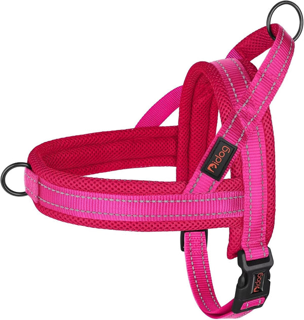 Didog No Pull Dog Harness for Small Dogs, Breathable Mesh Padded,Hot Pink,S | Quick Fit, Easy on and Off, Lightweight, Reflective Vest Harness for Night Safty, Easy for Walking and Training, Chest 18-22"1