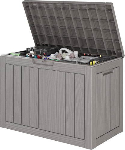Outdoor Storage Waterproof Deck Box for Patio (45 Gallon, Grey) | Lockable outside Storage Boxes for Cushion, Resin Weatherproof Garden Storage Bin, Package Delivery Box1