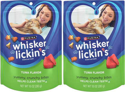 Purina Whisker Lickin'S Cat Treats, Crunchy and Yummy Tuna Flavor - (Pack of 4) 10 Oz. Pouches14