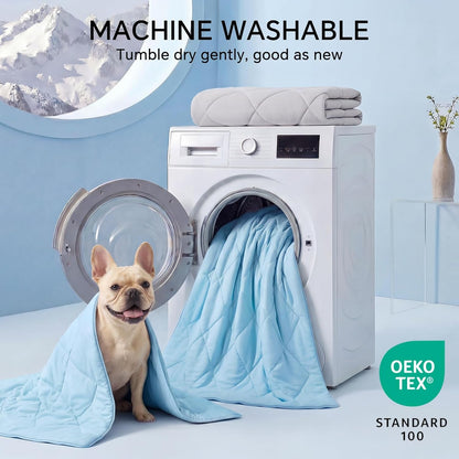 Luciphia Q-MAX>0.4 Cooling Dog Blanket Breathable Cold Pet Puppy Blue,29X40 | Silky Soft Self-Cooling; Summer Calming Mat; Easy Clean Washable; Lightweight Couch Protector for Dogs, Cats, and Puppies.6