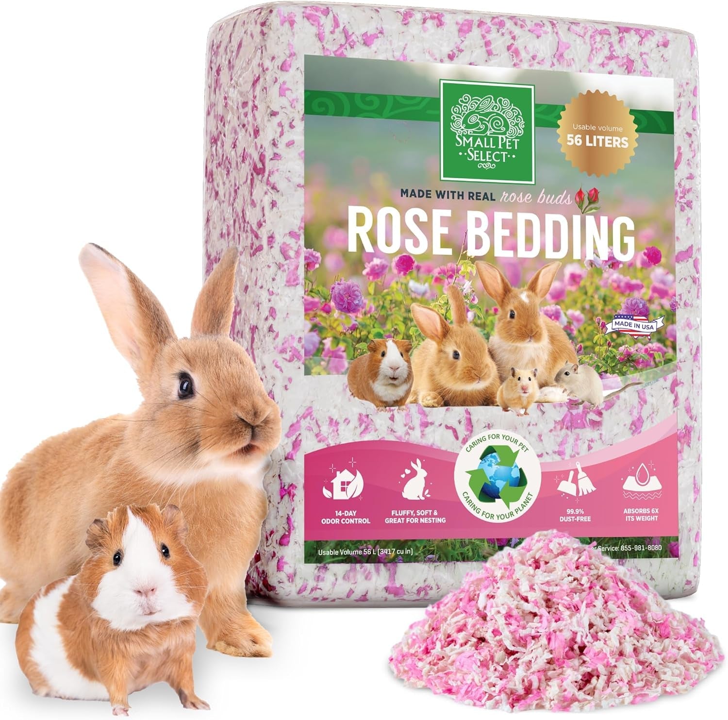 small-pet-select-rose-paper-bedding-odor-control-56-l-with-real-rose-petals-soft-absorbent-bedding-made-in-usa-for-guinea-pigs-rabbits-hamsters-small-pets