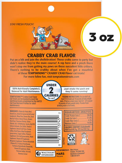 Temptations Classic Crunchy Cat Treats, Crabby Crab, 3 Oz, 12 Pack | under 2 Calories per Treat, 100% Complete & Balanced for Adults, Resealable Pouches, Use as Snack, Meal, or Food Topper9
