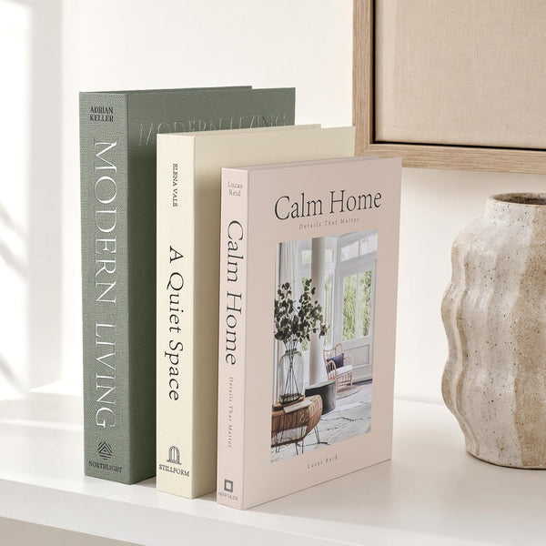 Decorative Books for Home Decor, Set of 3 Stackable Fake Books for Coffee Table Bookshelf Decor, Modern Aesthetic Decorative Book for Home Living Room Bedroom Office Decoration, Sage Green9