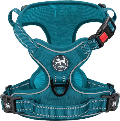 Poypet No Pull Dog Harness, No Choke Front Lead Dog Reflective Harness, Adjustable Soft Padded Pet Vest with Easy Control Handle for Small to Large Dogs(Pink, Medium)29
