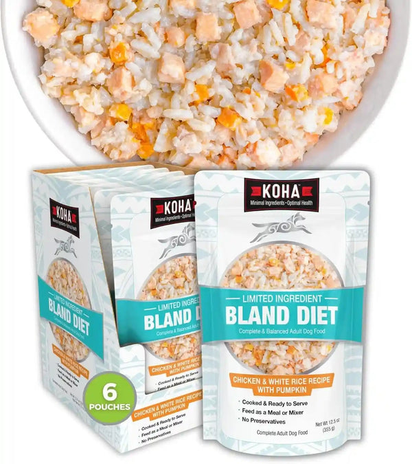 KOHA Limited Ingredient Bland Diet for Dogs, Chicken and White Rice Sensitive Stomach Wet Dog Food, Sold in over 5,000 Vet Clinics & Pet Stores, Gentle Easy to Digest Bland Diet Dog Food, Pack of 61