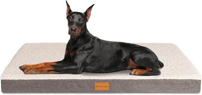 Patas Lague Orthopedic Dog Bed Large Sized Dog 36''X24'',Soft Waterproof Egg Crate Foam Medium Pet Crate Beds Mat with Removable Washable Cover and Non-Slip Bottom, Black19