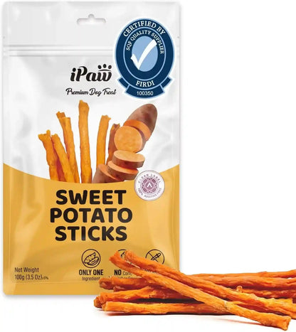 Ipaw Sweet Potato Dog Treats, Sqf-Certified Production Process Dog Chew | Human Grade, Single Ingredient, Rawhide Alternative Dog Treats for Vegetarian, Hypoallergenic, Easy to Digest8
