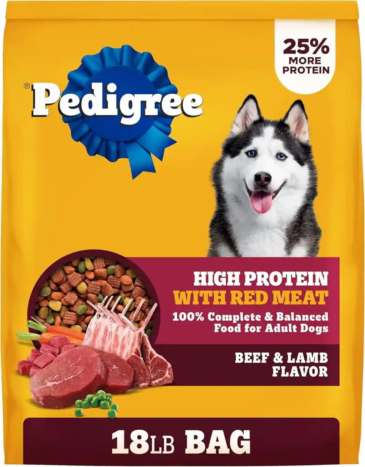 pedigree-high-protein-adult-dry-dog-food-beef-and-lamb-18-lb-real-red-meat-25-more-protein-36-vitamins-minerals-prebiotic-fiber-omega-6-zinc-100-complete-balanced