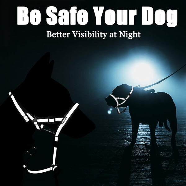 BARKLESS Reflective Head Collar, No Pull Collar for Large Dogs | Anti-Pull Muzzle Leash for Large Breed, Adjustable Soft Dog Halter for Easy Control on Walks, Outdoor Activities5