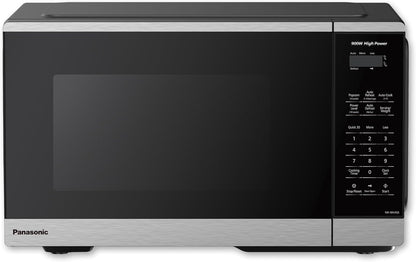 Panasonic Countertop Microwave Oven, 900W, 0.9 Cu. Ft., Sensor Cook and Reheat, 10 Power Levels, Auto Defrost, Keep Warm, Child Lock, Black Stainless Steel - NN-SB44QS1