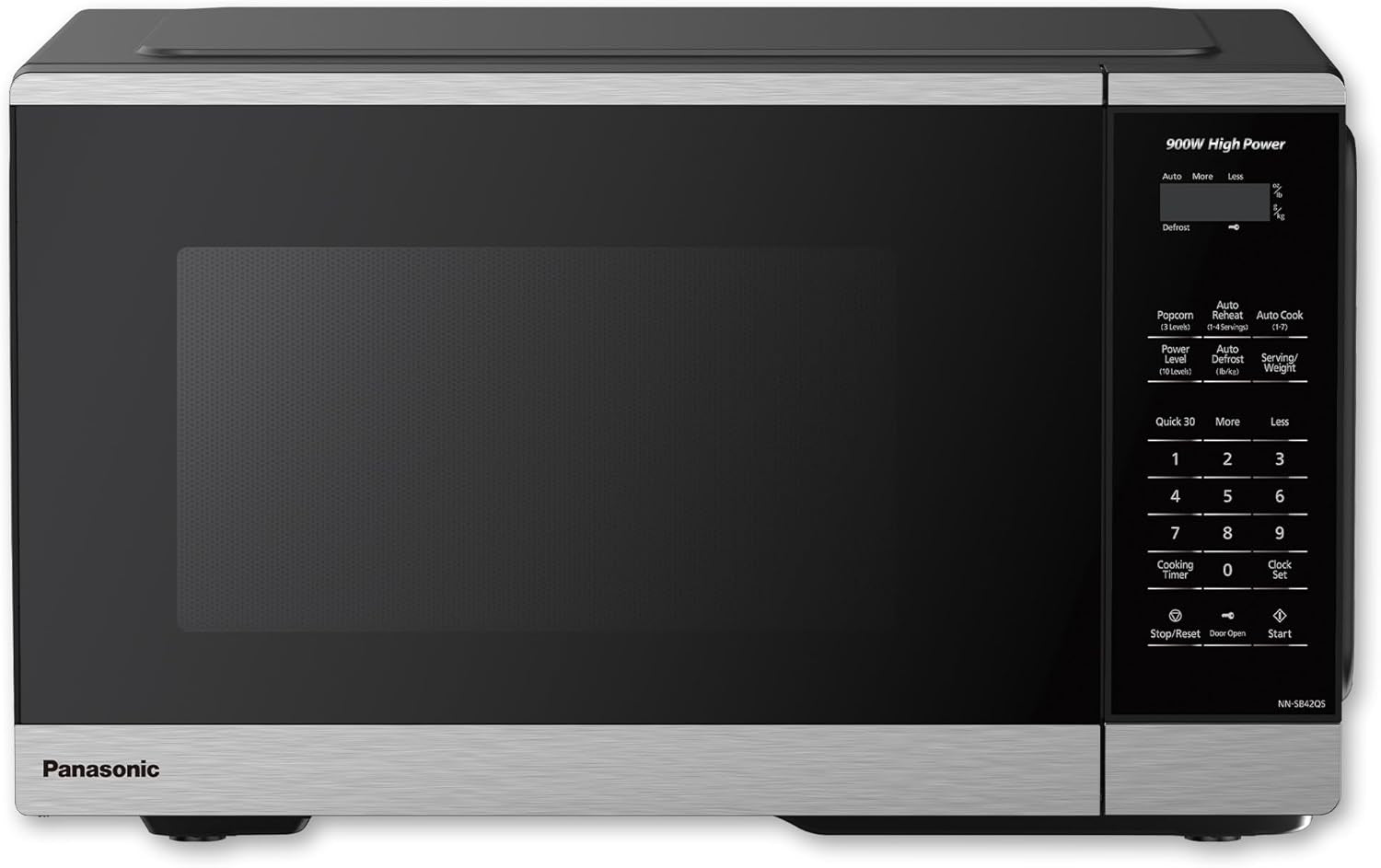 panasonic-countertop-microwave-oven-900w-0-9-cu-ft-sensor-cook-and-reheat-10-power-levels-auto-defrost-keep-warm-child-lock-stainless-steel-nn-sb42qs
