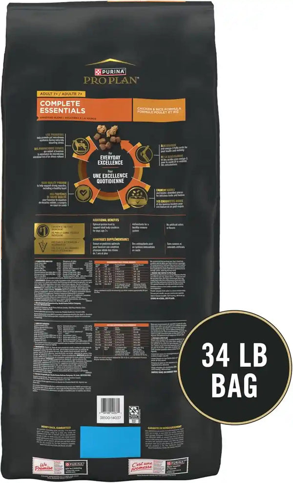 Purina Pro Plan Senior Dog Food with Probiotics for Dogs, Shredded Blend Chicken & Rice Formula - 34 Lb. Bag9
