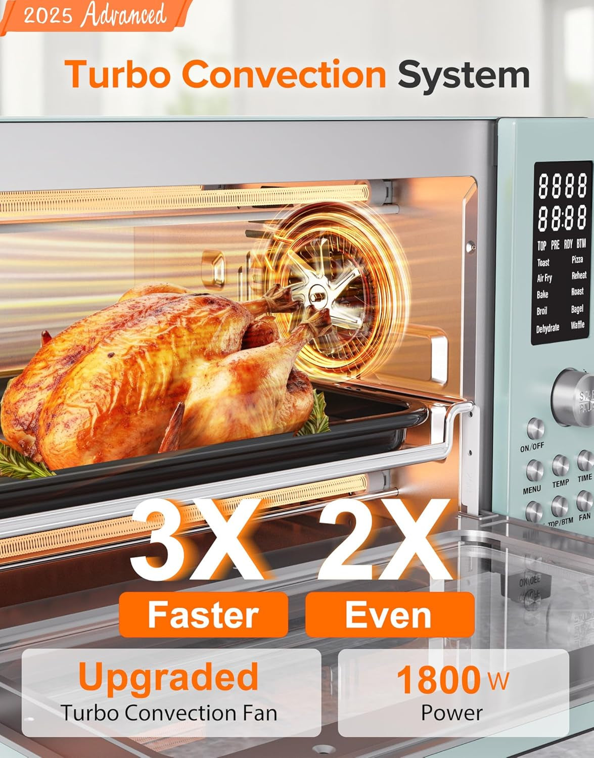 bravo-pro-smart-air-fryer-toaster-oven-countertop-combo-10-in-1-cooking-functions-1800w-50-450-f-21-qt-pfas-free-upgraded-super-convection-mint
