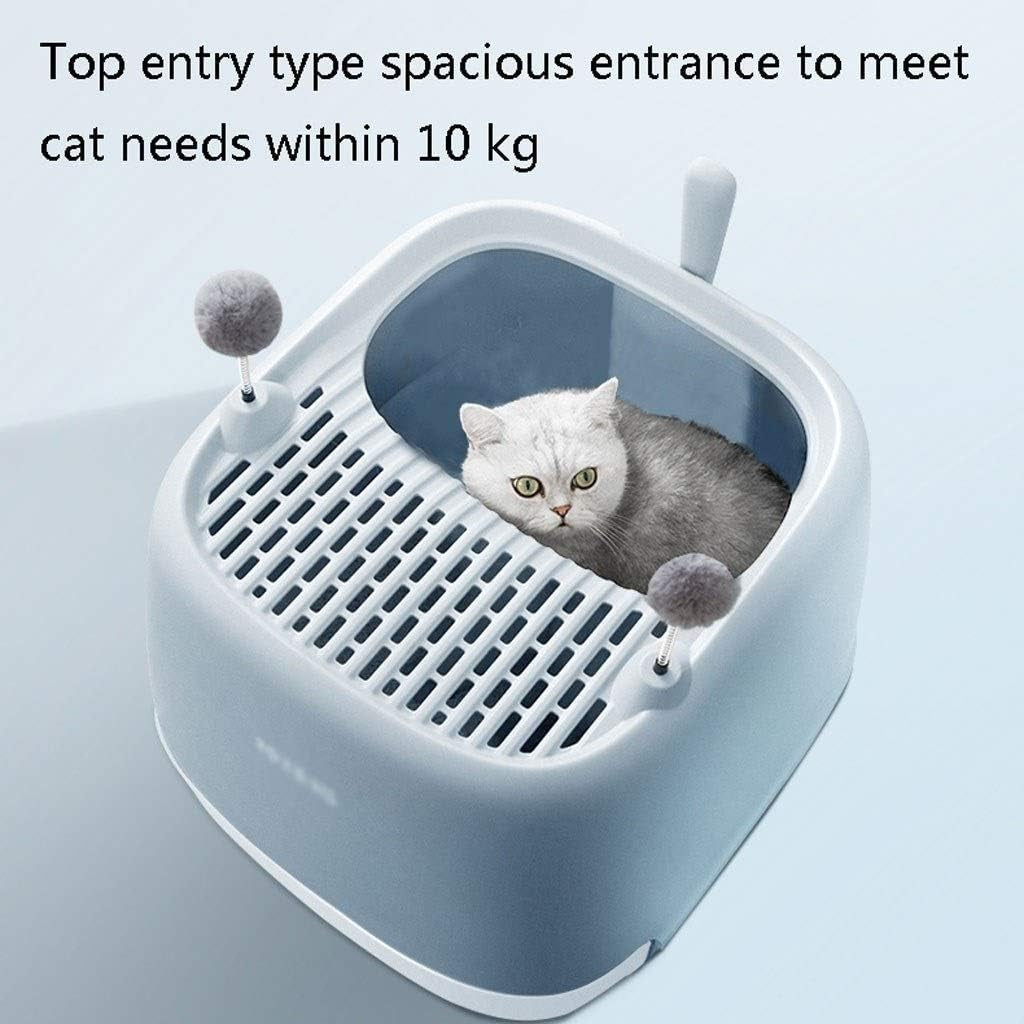 dog-potty-training-toilet-creative-cat-litter-box-fully-enclosed-drawer-top-entry-toilet-supplies-oversized-deodorant-pan-bluepink