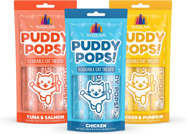 Weruva Puddy Pops, Chicken and Pumpkin Lickable Cat Treats, 0.5Oz Tube, Pack of 511