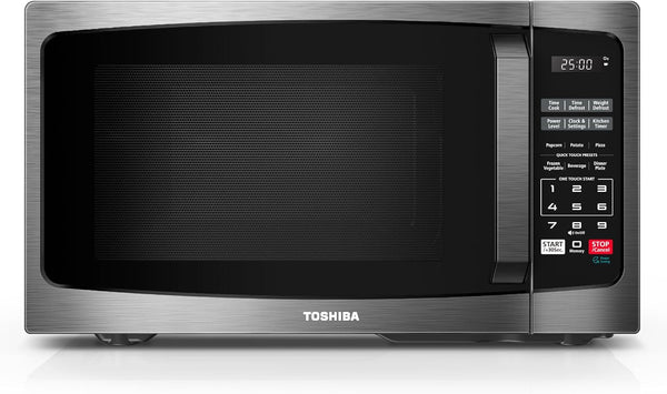 Microwave Oven, 0.9 Cu.Ft, 900W, Black Stainless Steel | 6 Auto Menus, Mute Function, Child Lock, LED Lighting, 10.6 Inch Removable Turntable, Perfect for Apartment1