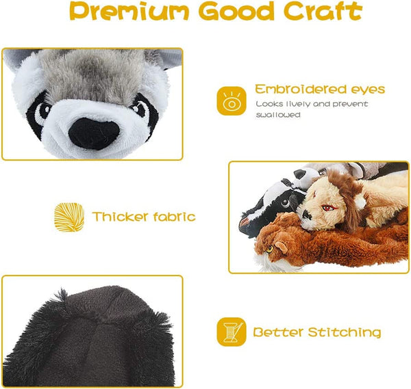 Dog Squeak Toys, No Stuffing Plush Dogs Chew Toy Bundle for Small Medium Large Breed Chewer Tough Durable Squeaky Pet Fetch Puppy Teething Chewing Interactive to Keep Them Busy Best Birthday Gift6