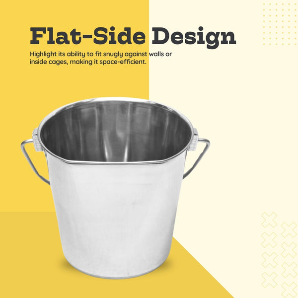 Stainless Steel Flat Side Bucket 1 Quart (0.25 Gallon)- Heavy Duty Hanging Food & Water Pail for Dogs, Cats, Birds, Kennel, Cages & Crates, Durable Rustproof Multi-Purpose Feeding Buckets7