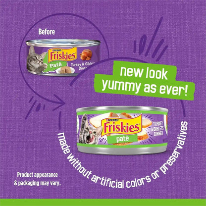 Purina Friskies Wet Cat Food Pate Turkey and Giblets Dinner - (Pack of 24) 5.5 Oz. Cans2
