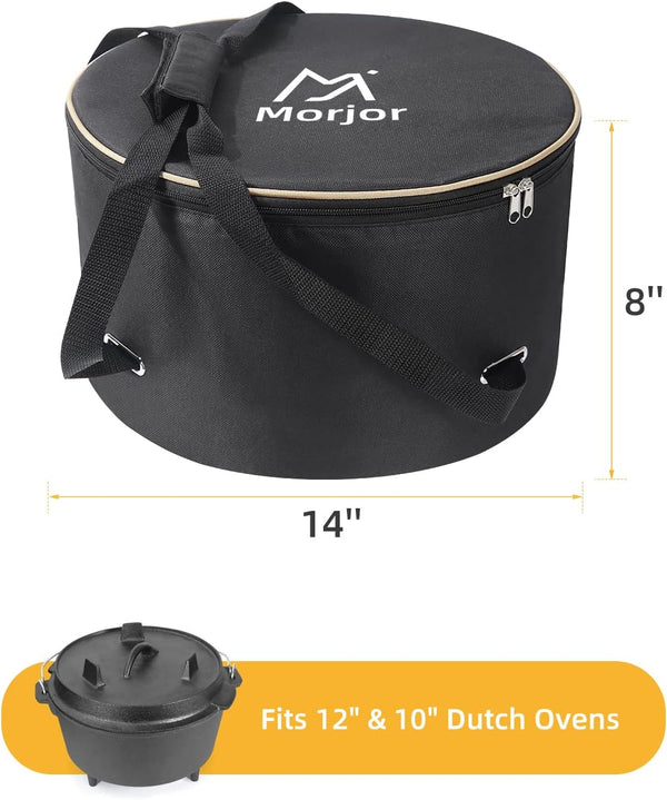 Dutch Oven Bag for 12 & 10 Inch, Extra Inner Crossed Straps | 2 Pockets4