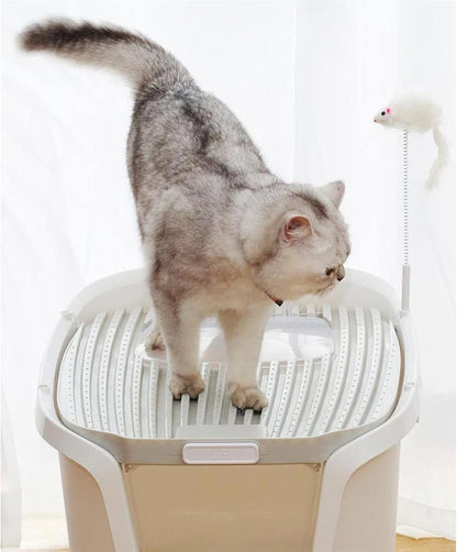Dog Potty Training Toilet ﻿ Double-Door Cat Litter Box with Scoop and Funny Toys Large Easy Setup, to Clean(C)3