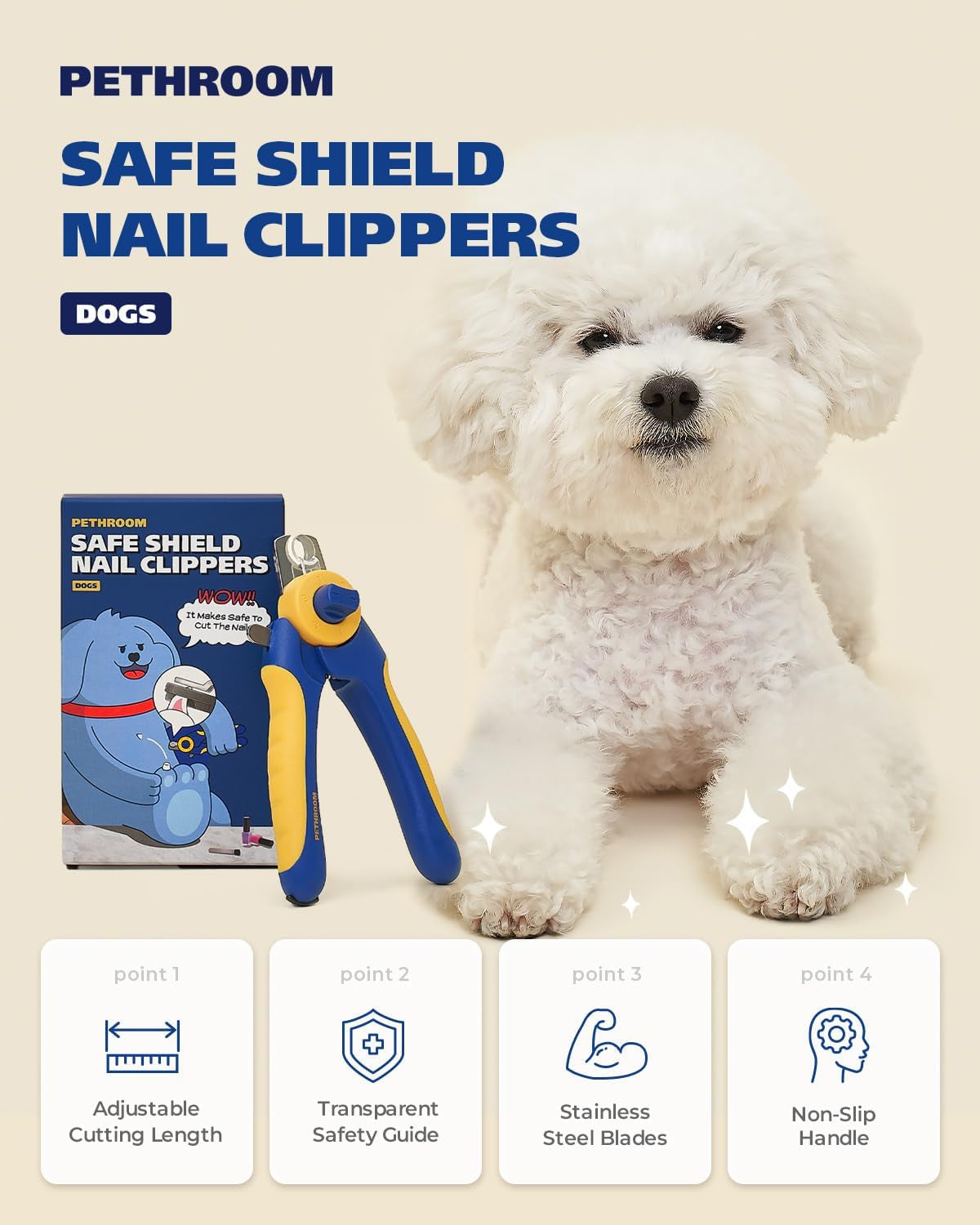 pethroom-professional-dog-nail-clipper-with-safety-guard-avoid-overcutting-adjustable-cutting-length-1-3mm-durable-stainless-steel-pet-nail-trimmer-for-small-medium-large-dogs-and-cats