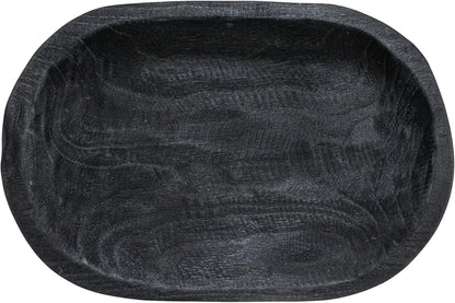 Hand-Carved Paulownia Wood Bowl, Black3