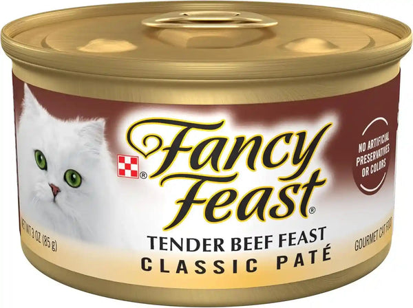 Purina Fancy Feast Tender Beef Feast Classic Grain Free Wet Cat Food Pate - (Pack of 24) 3 Oz. Cans1