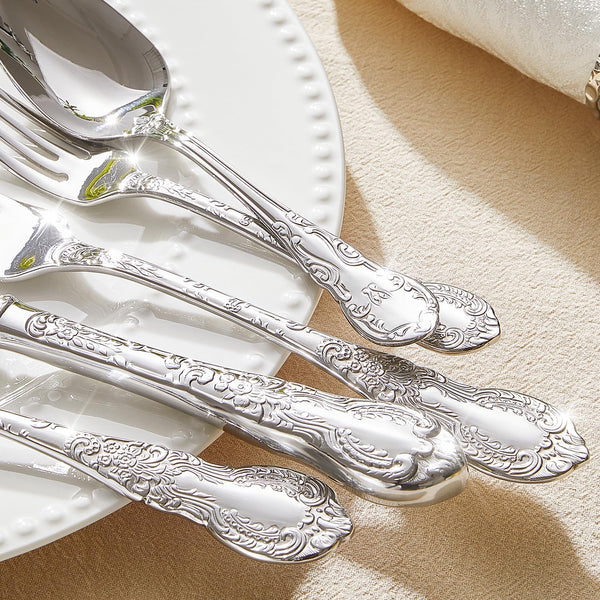 Silverware Set for 4, 20 Piece Flatware Set, 18/10 Stainless Steel | Vintage Carved Handles, Mirror Polished, Dishwasher Safe, Rust Resistant, for Home, Weddings & Housewarming5