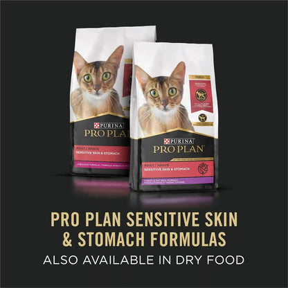Purina Pro Plan Sensitive Skin and Stomach Wet Cat Food Variety Pack, Duck and Artic Char Entrees - (Pack of 24) 3 Oz. Cans8