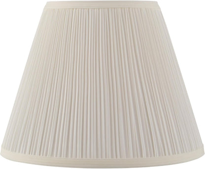33055, Hardback Empire Transitional Spider Lamp Shade, Mushroom Pleated Pleated White, 7" Top X 13" Bottom X 10" Slant1