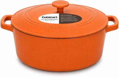 Chef'S Classic Enameled Cast Iron Dutch Oven with Lid, Porcelain Enameled Interior, Oven Safe, Induction Compatible, 7-Quart, Round, Terracotta Orange1