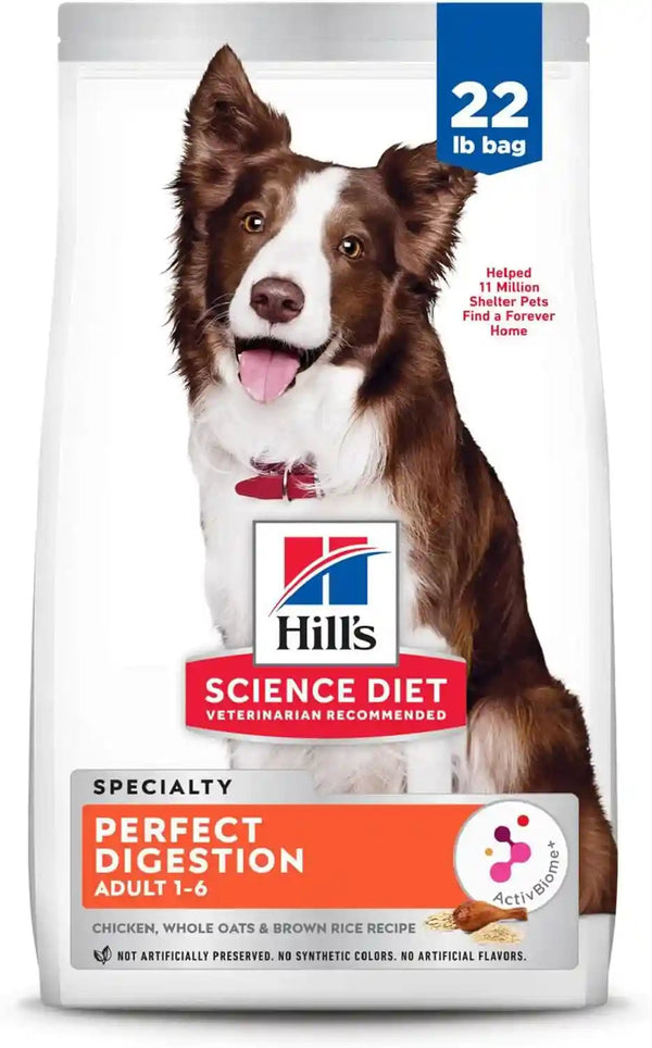 Hill'S Science Diet Adult 1-6 Perfect Digestion Dry Dog Food | #1 Veterinarian Recommended, Salmon, Whole Oats, & Brown Rice, 22 Lb. Bag14
