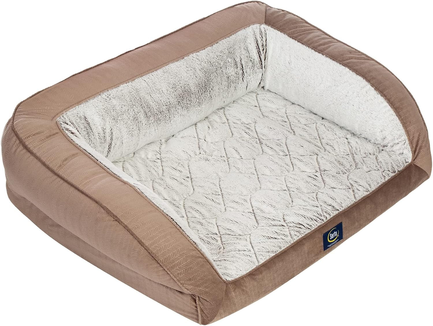 serta-orthopedic-supportive-foam-quilted-couch-dog-bed-with-soft-bolsters-slate-gray-x-large