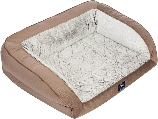 Serta Orthopedic Supportive Foam Quilted Couch Dog Bed with Soft Bolsters (Slate Gray) X-Large10