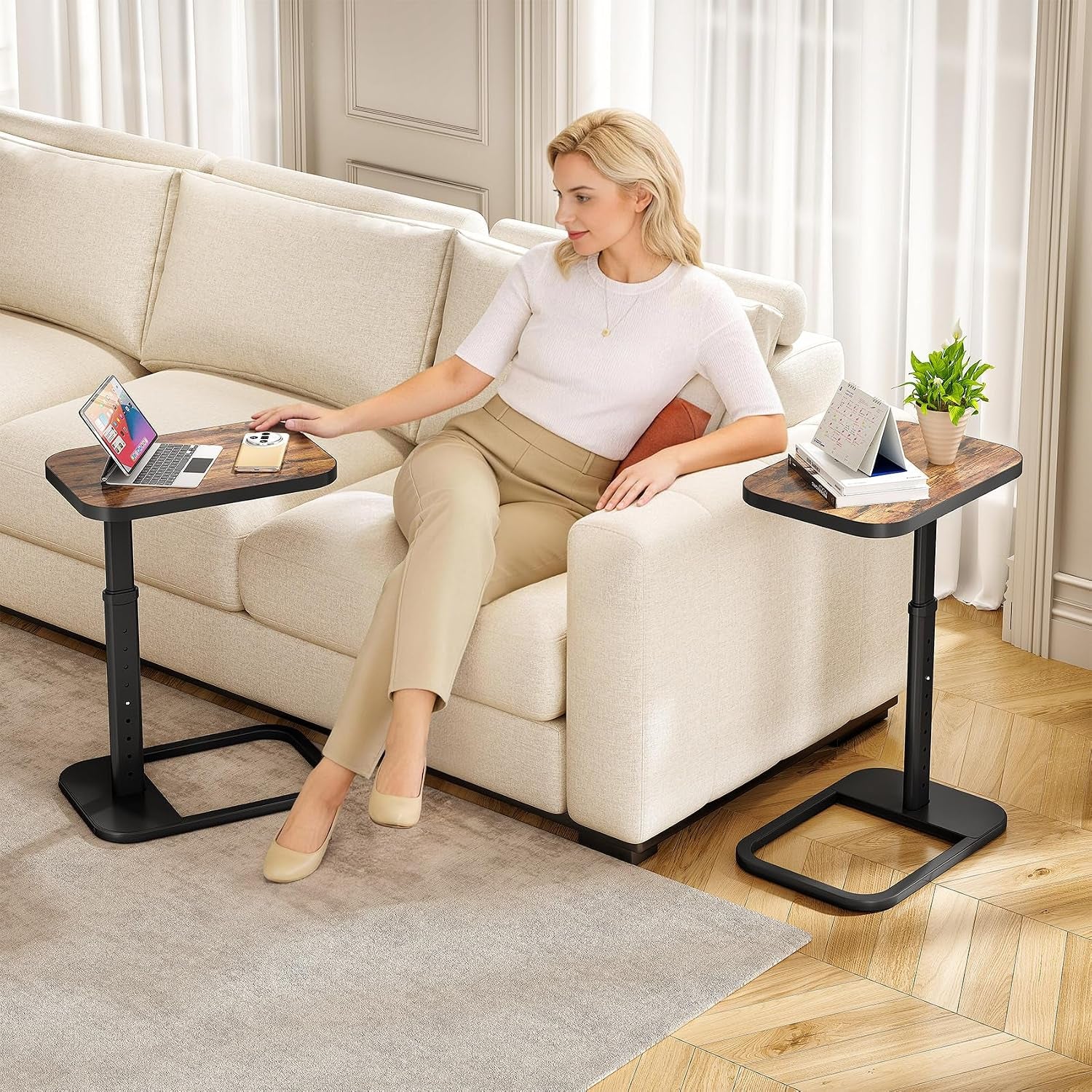 adjustable-height-c-shaped-end-table-9-level-side-table-with-thickened-metal-rounded-edge-couch-table-slides-under-sofa-or-bed-eating-working-tv-tray-table-for-small-spaces-brown