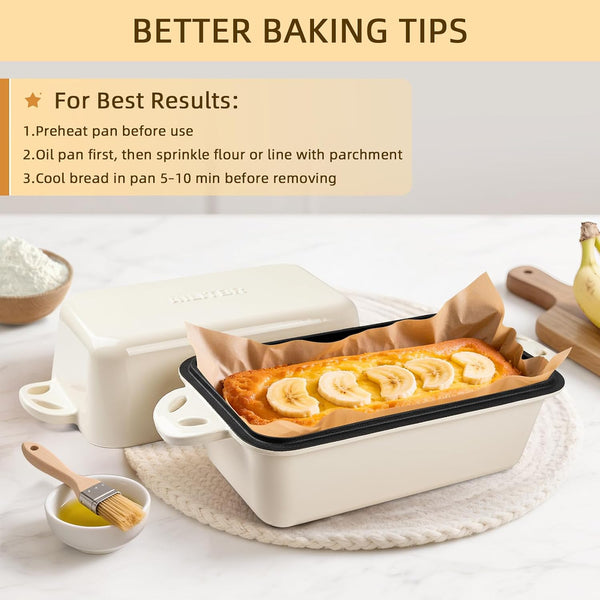 9X5 Enameled Cast Iron Loaf Pan with Lid - 2 in 1 Bread Pan for Baking Homemade Sourdough4
