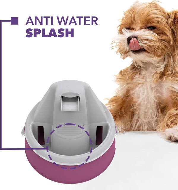 Aqua Flow Premium Pet Water Fountain - Automatic Dispenser Drinking Bowl for Cats and Dogs - Anti-Hair Drainage System - Replaceable Filters - Ideal for Multiple Pets - 52 up to 120 Fl Oz - Gray3