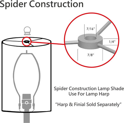 32196A Transitional Empire Shape Spider Construction Lamp Shade in Light Blue, 6" Top X 12" Bottom X 9" Slant Height5